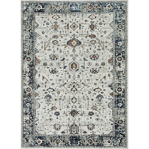 Homeroots 26 x 83 in. Polyester Rug, Ivory & Grey 374763 - main